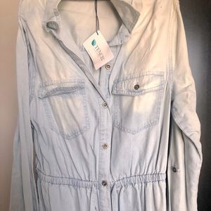 Brand new!! Faded denim shirt dress.